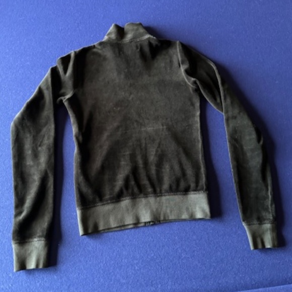 Juicy Couture Black Long Sleeve Zip Up Velour Jacket Girls Size Petite - Picture 4 of 4